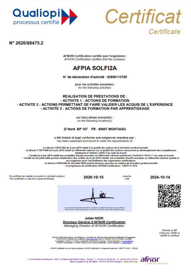 certificat Qualiopi_AFPIA SOLFI2A